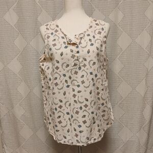 Hunters Run Paisley Sleeveless Tank Top Women's Size Small Soft Pink 100% Cotton